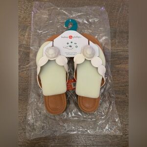 Lindsay Phillips Cream and Brown Sandals